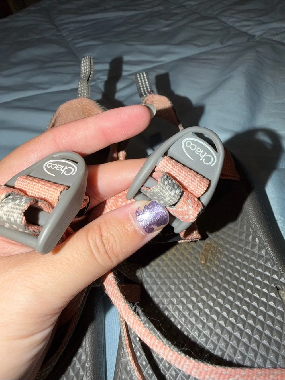 Chaco Sandals in Gray and pink - Adjustable Straps